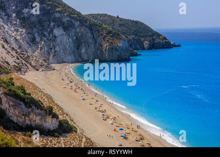 Milos beach on Lefkada island, Greece Stock Photo