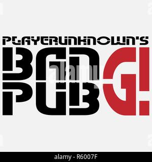 art icon for the network game pabg unknown player typography Stock Vector