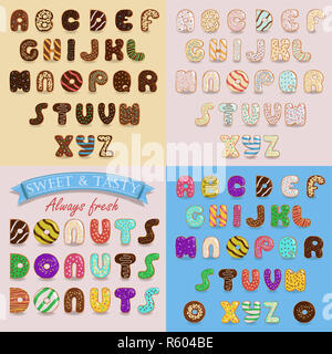 Sweet Donuts Artistic Alphabets Stock Photo