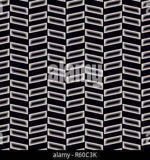 Herringbone textured seamless pattern on black background. Vector eps10 Stock Vector