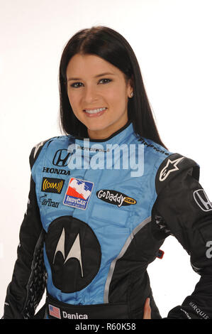 Danica Patrick participates in the Indy Racing League media day at Homestead-Miami Speedway in Homestead, Florida on February 26, 2008. Stock Photo