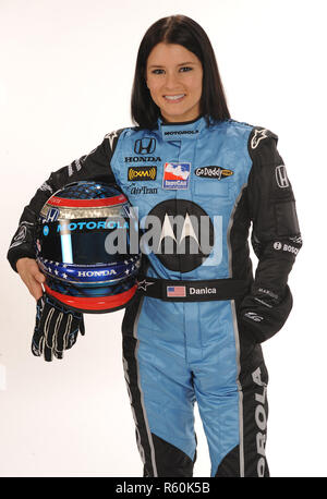 Danica Patrick participates in the Indy Racing League media day at Homestead-Miami Speedway in Homestead, Florida on February 26, 2008. Stock Photo