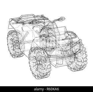 ATV quadbike concept outline Stock Photo