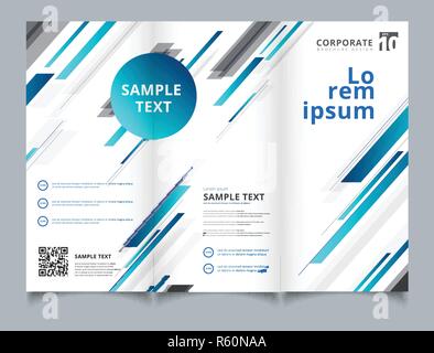 Template brochure layout design abstract technology geometric blue color shiny motion diagonally background. You can use for leaflet, flyer, annual re Stock Vector