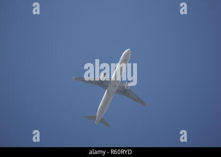 Chiangmai, Thailand - November 29 2018: B-16206 Airbus A321 of EvaAir. take off from Chiangmai Airport to taipei Taiwan. Stock Photo