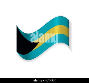 The flag of the Bahamas. Country of North America. National symbol. Vector illustration. Stock Vector