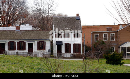 Hunterfly Road Historical Houses in the Weeksville Heritage Center Stock Photo