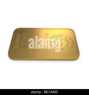 gold bar 5g isolated on white background. 3D illustration Stock Photo