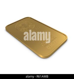 gold bar 5g isolated on white background. 3D illustration Stock Photo