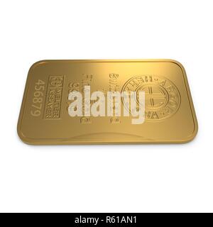 gold bar 10g isolated on white background. 3D illustration Stock Photo
