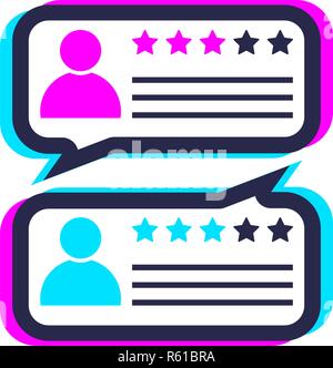 Colored speech bubble for feedback, design element Stock Vector