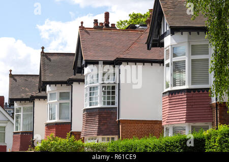 Terraced houses, Haverstock Hill, Belsize Park, London Borough of Camden, Greater London, England, United Kingdom Stock Photo