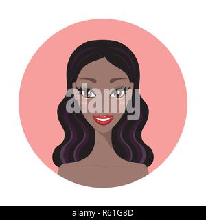 Happy beautiful ethnic mixed woman with perfect makeup Young beauty Vector illustration Stock Vector