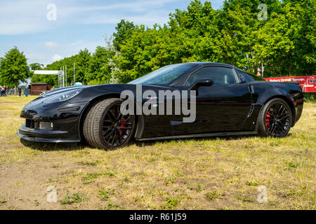 PAAREN IM GLIEN, GERMANY - MAY 19, 2018: Sports car Chevrolet Corvette (C6) Z06 Coupe. Exhibition 'Die Oldtimer Show 2018'. Stock Photo