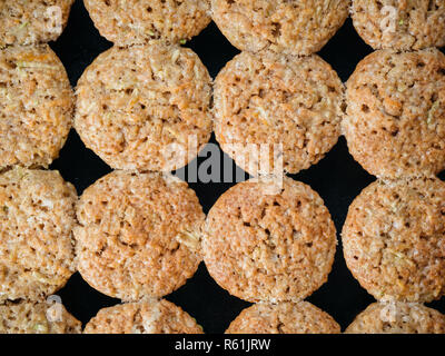 Baking tray with vegetables muffins with zucchini Stock Photo