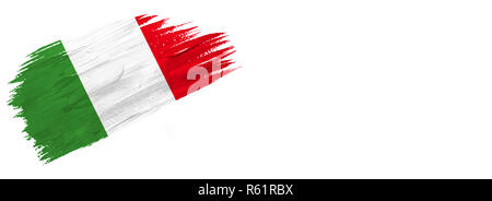 brushes painted flag. Hand-drawn style flag of isolated on white background with place for text. Stock Photo