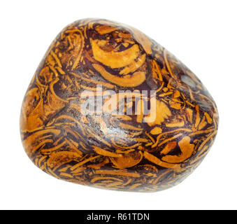 Tumbled Script Stone tumbled Mariam Stone gemstone isolated on white Stock Photo - Alamy