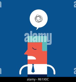 Stressed upset sad businessman feeling tired and broken Vector illustration Stock Vector