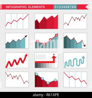 Infographic elements charts, graph diagram Vector illustration Stock Vector