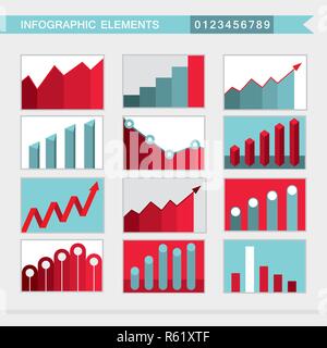 Infographic elements charts, graph diagram Vector illustration Stock Vector