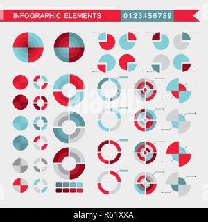 Set of infographic elements, charts, graph, diagram Vector illustration Stock Vector
