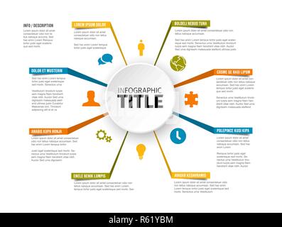 Vector multipurpose Infographic template with eight elements Stock Vector