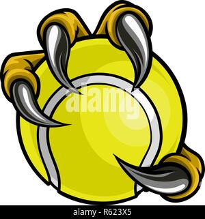 Eagle Bird Monster Claw Talons Holding Tennis Ball Stock Vector