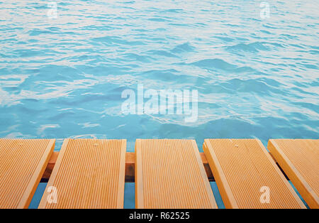 Pier Planks Over Sea Background Stock Photo
