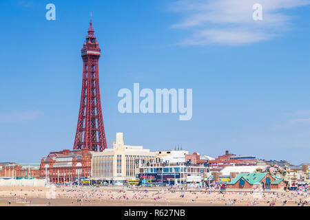 Blackpool tower tower ballroom and seafront promenade Blackpool Promenade Blackpool Lancashire England GB UK Europe Stock Photo