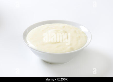 bowl of semolina pudding Stock Photo