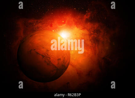 Solar System - Mars. It is the fourth planet from the Sun. Stock Photo