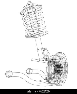 Car suspension with shock absorber Stock Photo