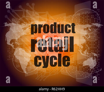 product retail cycle - digital touch screen interface Stock Photo