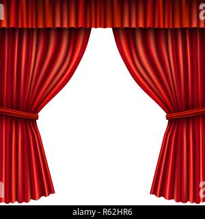 Red stage curtain Stock Vector