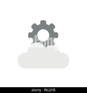 Vector illustration icon concept of gear on cloud. Stock Vector