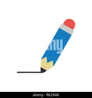 Pencil drawing line icon concept. Pencil drawing flat vector symbol ...