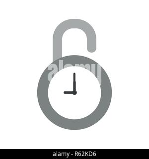 Vector illustration icon concept of opened clock padlock. Stock Vector