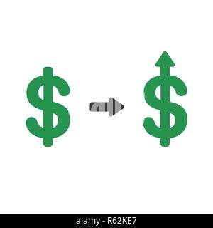 Vector illustration icon concept of dollar symbol arrow moving up. Stock Vector