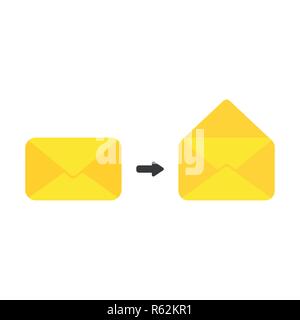 Vector illustration icon concept of closed and opened envelopes. Stock Vector