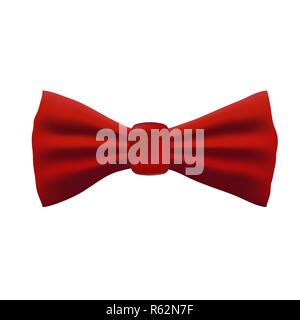 Realistic red bow isolated on white background, Vector Illustration ...