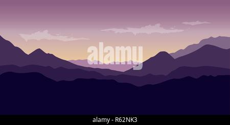 beautiful purple mountain wildlife nature landscape vector illustration EPS10 Stock Vector