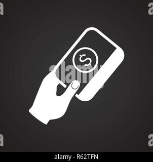 Crowdfunding investment icon on black background for graphic and web design, Modern simple vector sign. Internet concept. Trendy symbol for website design web button or mobile app. Stock Vector