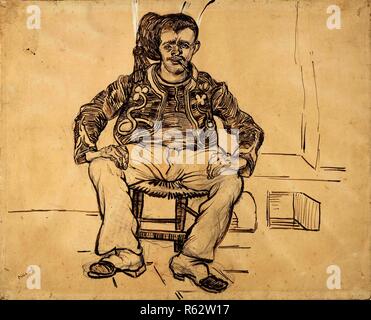 Seated Zouave. Date: June 1888, Arles. Dimensions: 49.3 cm x 61.2 cm. Museum: Van Gogh Museum, Amsterdam. Stock Photo
