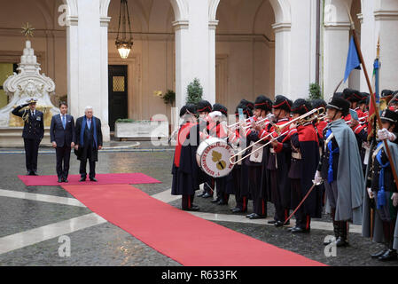 Rome, Rome, Italy. 3rd Dec, 2018. Palestinian President Mahmoud Abbas meets with Italian Prime Minister Giuseppe Conte, in Rome, Italy on December 3, 2018 Credit: Thaer Ganaim/APA Images/ZUMA Wire/Alamy Live News Stock Photo