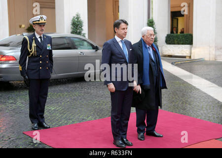Rome, Rome, Italy. 3rd Dec, 2018. Palestinian President Mahmoud Abbas meets with Italian Prime Minister Giuseppe Conte, in Rome, Italy on December 3, 2018 Credit: Thaer Ganaim/APA Images/ZUMA Wire/Alamy Live News Stock Photo