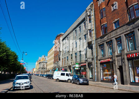 Prospekt Lenina, main street, Vyborg, Russia Stock Photo