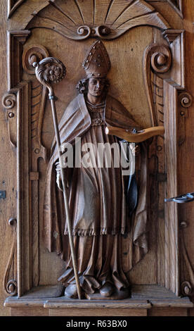 Saint Leodegar, door of the church of St. Leodegar in Lucerne, Switzerland Stock Photo