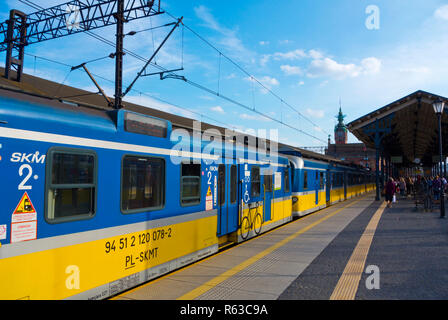 Local train between Gdynia and Gdansk, Glowny, main railway station, Gdansk, Poland Stock Photo