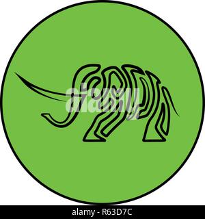 elephant animal isolated art line vector icon Stock Vector