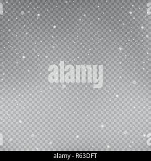 Christmas snowfall transparent background Stock Vector